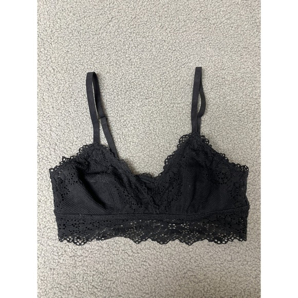 AERIE Women's Black Lace Padded Bralette, size small - Picture 1 of 7